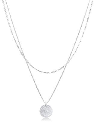 Elli Halskette Damen Layer Plättchen Anhänger Boho in 925 Sterling Silber