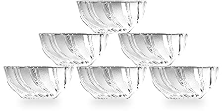 Ensaladera Cristal Cuenco de vidrio conjunto creativo transparente vajilla vajilla cuenco conjunto de 6 piezas cristal resistente al calor casero postre ensalada de ensalada de cocina cocina cuenco de