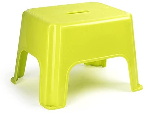 CABLEPELADO Taburete de Plástico Ligero, Apilable, Multiusos, Verde - Altura 28.5 cm x Ancho 44 cm, Soporta hasta 150Kg
