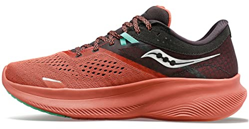 Saucony Damen Ride 16 Sneaker, Ruß/Basalt, 40.5 EU