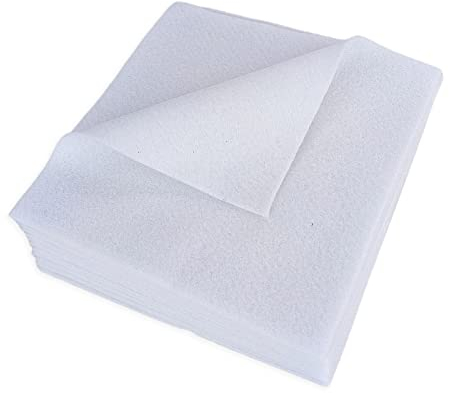 Jtnohx Weicher Filzstoff, Flexibler Bastelfilz, Filzplatten zum Basteln, 1,4mm dickes 15x15cm Farbig Filz für Nähprojekte und Diy (Weiß)