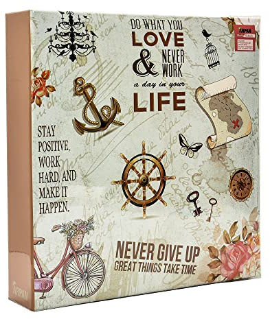 Arpan Extra-Large 3-Ring Binder Self Adhesive Photo Album 20/Sheets 40/Sides (Slogan Art)