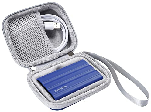 AONKE Étui Disque Dur Externe Housse de Protection pour Samsung T7 Shield / T9 / T7 Touch Portable SSD 500Go 1To 2To USB 3.2 en EVA Rigide Antichoc Étanche Cas (Bleu)