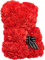 Brandsseller Rosenbär aus Kunstrosen 35x26 cm – handgefertigter Teddybär aus Seidenblumen als Romantisches Geschenk zu Geburtstag, Valentinstag oder Muttertag – auch mit Geschenkbox – Rot