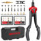NEXTACK Rivet Nut Tool with a Step Drill Bit & 120 Nutserts Kit, 13 Heavy Duty Rivnut Tool Kit with 8 SAE & Metric Mandrels, Hand Threaded Riveter Tool Setter in Organized Carrying Case NT700