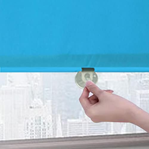 KOOEIN Saugnapf-Rollos ohne Bohren,verdunkelungsvorhänge,Innen Rollo mit Saugnäpfen für Fenster/Türen/Schlafzimmer/Balkon,temporärer Sichtschutz Jalousien,Blue-35x125cm/14x49in