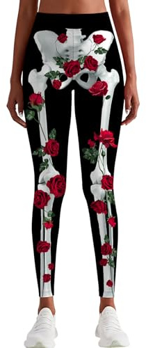 Rave on Friday Damen Leggings Weihnachten Druck Sport Lang Elegant Yoga Pants Blickdicht High Waist Frauen Laufhose Fitnesshose Trainingshose Sportleggins Streetwear S-XL