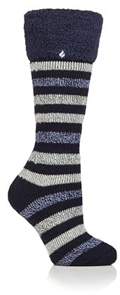 HEAT HOLDERS SOCKSHOP Ladies 2.3 TOG Hellebore Cosy Cuff Wellington Boot Socks 4-8 Navy