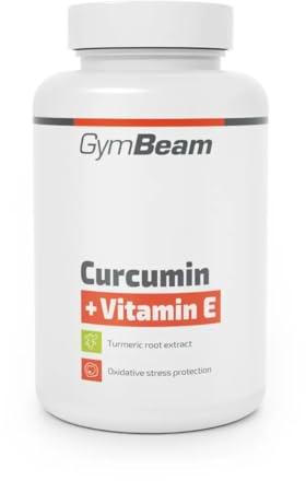 GymBeam Kurkuma Kapseln mit Vitamin E – Kurkumin-Kapseln zur Unterstützung der Zellgesundheit und zum Schutz vor oxidativem Stress, Nahrungsergänzungsmittel, vegan, 90 caps