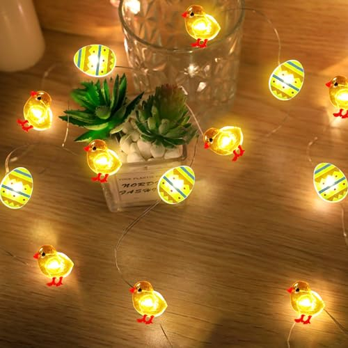 Osterdeko,3m LED Lichterkette,Lichterkette Ostern,Ostern Dekoration String Lights,Warmweiß Osterküken Lichterkette,LED Lichterkette für Frühling Ostern Indoor Outdoor Home Party Tisch Baumdekoration