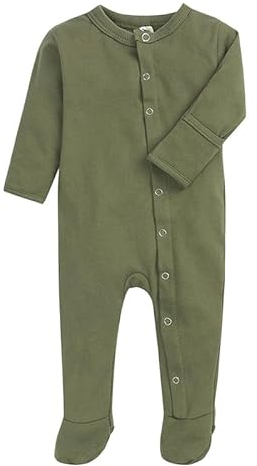 Petalum Baby Mädchen Pyjama mit Füßen Kleinkind Jungen Schlafanzüge Baumwolle Langarm Schlafstrampler Druckknopf Overalls Strampler