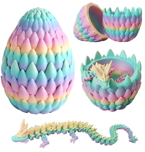 YOUYIKE 3D-Gedruckter Drache im Ei, Drachenei-Set, 3D Druck Drache, 3D Gedruckter Überraschungsdrache Im Ei, Inneren Heimbüro Schreibtischdekoration Erwachsene Easter Kind Geschenke Spielzeug (Lila)