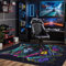 bamyum Blackcat Gamer-Teppich, Bedruckter Teppich Chenille-Druck Maschinell Hergestellt für Spielzimmer, Gamer-Teppiche für Schlafzimmer, Videospiel-Teppich, Waschbarer Teppich Gaming-Teppich 80x150