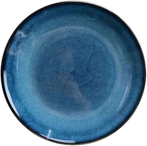 Posate in Ceramica Piatto Piano Domestico a Doppio Uso, Piatti da Portata Blu, Ciotole per Spaghetti in Ceramica Piatti da Portata Porcellana in Ceramica per la Cucina Domestica Ristora