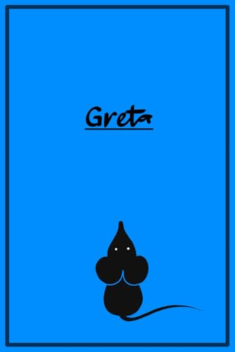 Greta: Blaues Notizbuch mit Mäusemotiv | A5 | liniert | 120 Seiten | Softcover