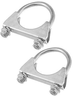 Partuto Round U Bolt Muffler Exhaust Clamps for Car / 1.85 ID 48mm / 2 Pcs Replacement