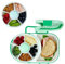 Kinder Snackbox mit Fächern und Deckel, Multifunktionale Baby Snack Spinner mit Tragbarem Box Set, Sicher Versiegelter Snackteller für Kleinkinder, Zuhause (Green)