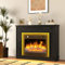 YITAHOME Electric Fireplace, Black Electric Fire and Surround 23 inch Heating Modern Realistic LED Flame, with Timer and 16 color LED Light Strip and Remote Control, 26D x 100W x 80.5H