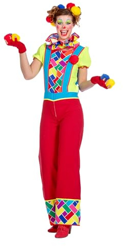 WILBERS & WILBERS - Kostüm Clown für Damen | 2-teilig, Jumpsuit mit Kragen, Erwachsenenkostüm für Karneval