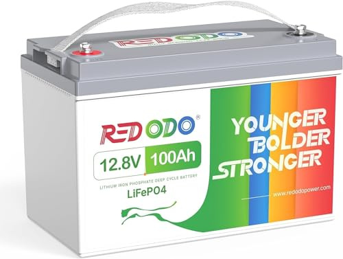 Redodo 12V 100Ah(1 Pack) Batterie Lithium 1280Wh Batterie LiFePO4 Plus 101% d'Energie Utilisable 4000-15000 Cycles Profond pour Caravanes/Bateaux/Camping-Cars/Maison Solaire/Hors-Réseau