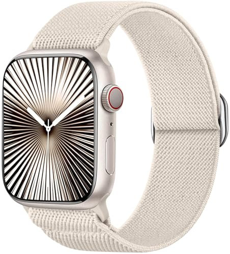 Ynitec Solo Loop Ersatzarmband Kompatibel mit Apple Watch Armband 38mm 40mm 41mm 42mm, Weiches Sport Nylon Band-Elastisches Armbänder für iWatch Series 10 9 8 7 6 5 4 3 2 1 SE Herren Damen, Polarstern