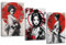 ZQQART Japanische Samurai Wanddekoration 3er Set Geisha Samurai Bilder Drucke japanischer Krieger Leinwandgemälde Wohnzimmer Dekor (Rot,12.00x16.00x3)