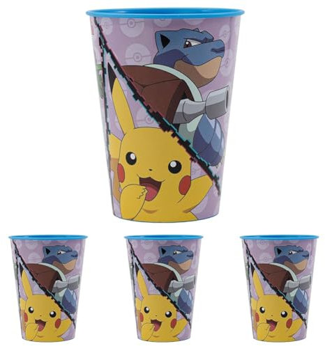 GOBELET RÉUTILISABLE POUR ENFANTS EN PLASTIQUE SANS BPA 260 ML | POKEMON DISTORSION (Lot de 4)