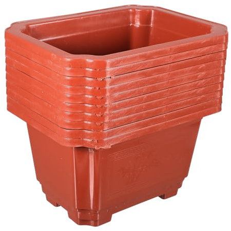 GALPADA Maceta De Bonsái Gruesa y Alta para Interior y Jardín, Contenedor Rectangular De Plástico 10 Piezas, Maceta Práctica para Plantas Pequeñas y Decoración