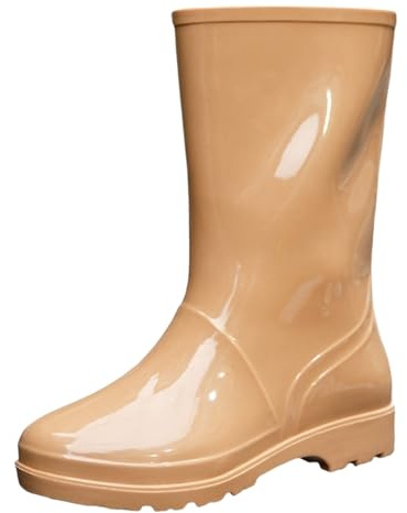 VaiKanhai Stivali in gomma da donna, stivali da giardinaggio, scarpe da pioggia alte al ginocchio con soletta comoda, stivali da pioggia alti antiscivolo, scarpe da donna, tacco a zeppa 37, Kaki, 41