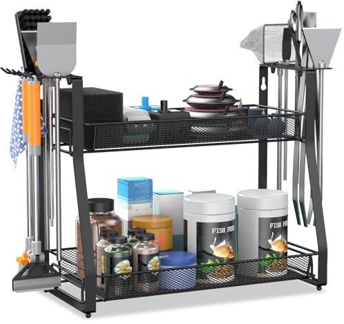 Pawfly Aquarium Tool Organizer, Detachable Metal Fish Tank Accessory Organizer, Aquascaping Tool Storage Rack for Terrariums, Shrimp Tanks & Planted Tanks, Fish Tank Maintenance Holder Shelf