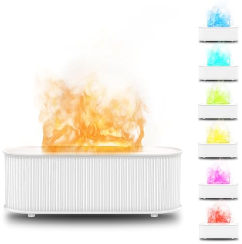 Bigqin 300ml Aroma Diffuser, Aromatherapie Diffuser mit 7 farbigem LED Licht, BPA Free Luftbefeuchter Humidifier mit 3 Timer-Einstellung für Schlafzimmer, Büro, Yoga - Weiß