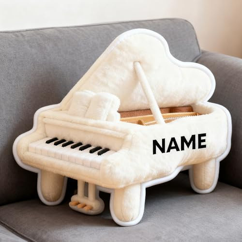 LCMAIT Individuelles Kissen in Klavierform Personalisiertes Niedliches Kissen mit Namen Party-Andenken Geburtstags Jungen und Mädchen Sofa-Dekoration (Klavier)