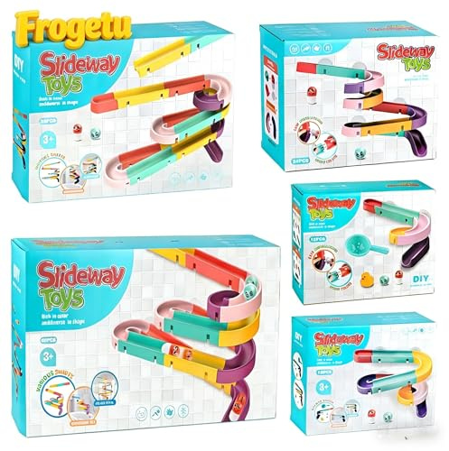 Badewannenspielzeug Kinder, 60 STK Kugelbahn Badespielzeug ab 3 4 5 6 Jahre, DIY Murmelbahn Badewannen Spielzeug mit Saugnäpfe, Wasserspielzeug Badespaß Geschenk für Mädchen Junge ab 3