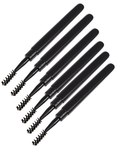 6 Stück Wimpern Mascara Applikator Augenbrauenbürsten | Ergonomischer Kunststoffgriff, Sichere Anwendung, Trennt Haare Sauber, für Brauen und Wimpern, Schwarz