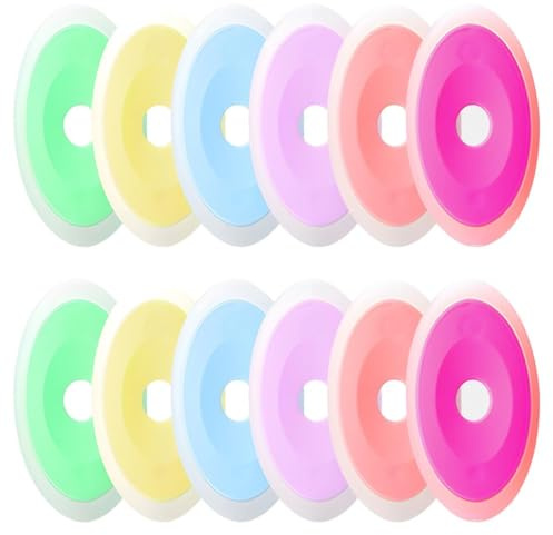 XENQITO 12 Pièces Gomme Silicone pour Effacer l'encre Thermique, Stylo Gel Effaçable, Gomme Kawaii, Multicolore/rouge/jaune/vert clair/bleu ciel/violet/rose rouge