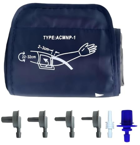 Manguito De Presión Arterial 22-32 CM Manguito Tensiometro Con 6 Interfaces Brazalete Cómodo Para Adultos Compatible Con La Mayoría De Los Monitores De Presión Arterial
