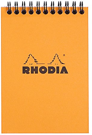 Rhodia 13500C Notizblock (DIN A6, 10,5 x 14,8 cm, Doppelspirale, kariert, mikroperforiert, 80 Blatt) 1 Stück orange