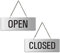 Cartel para colgar Open - Closed | Placa Aluminio 175x65 mm | No.31201-E