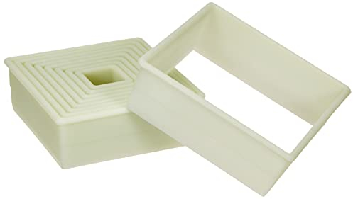Ibili 784203 Lot de 9 emporte-pièces carré lisse, Blanc