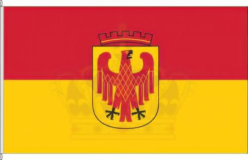 KÖNIGSBANNER Zertifizierte Flagge Fahne P-Potsdam 20 x 30cm - Kleinfahne mit zwei Befestigungsbändern aus deutscher Flaggen-Manufaktur