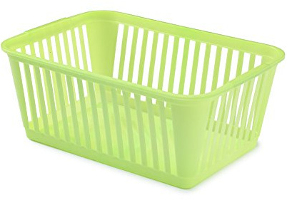 Whitefurze Handy Basket, Plastic, Lime Green, 37 cm