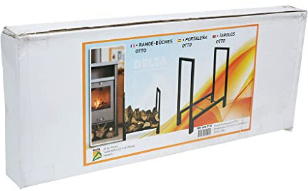 Delta Ruecab – Holzaufbewahrung – für Holzscheite innen aus Stahl Otto, Transport von Brennholz – 76 x 71 x 31 cm – Material: Stahl schwarz – Farbe: schwarz – Gewicht: 5 kg – robust und langlebig