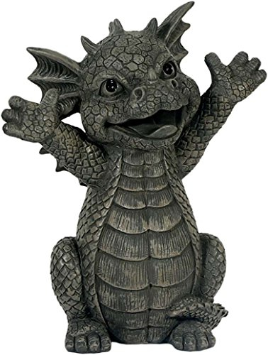 MC Gartenfigur Gartendrache - Modell Hallo - Fantasy Figur Deko Drache Gartendeko