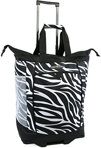 Pacific Coast Signature Große Einkaufstasche zum Rollen, Zebra, Einheitsgröße, Große Einkaufstasche mit Rollen