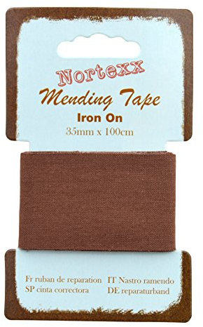 Nortexx Iron On Repair Tape-Brown, 100% Cotton, 14 x 8 x 1 cm