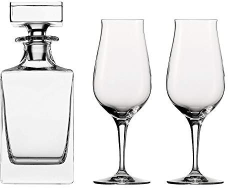Spiegelau & Nachtmann, 3-teiliges Whisky Snifter Premium Set, Decanter mit Snifter Premium mit gezogenem Stiel, 4460193