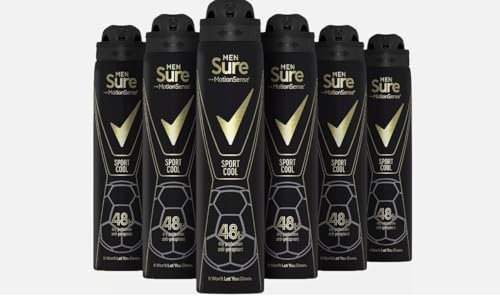 Sure Sport Cool 48h Schutz vor Schweiß und Geruch Anti-Transpirant Aerosol MotionSense Technologie Deo 250ml 6er Pack