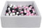 Velinda Bällebad Ballpool Kugelbad Bällchenbad Kinder-Pool mit 200 Bällen/90x90cm (Farbe der Bälle: schwarz,weiß, rosa,grau)