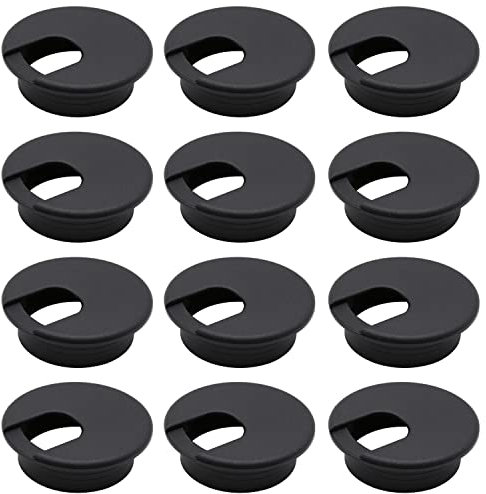 Famgee Kabeldurchführung, 5,1 cm, Schwarz, 12 Stück