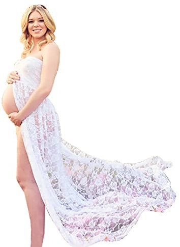 Wamvp Femme Robe Grossesse de Photographie en Maternité Longue Accessoires de Photo Robe Soirée Elégante Sexy Vetements Maternité Plage Mariage Soireé Cérémonie
